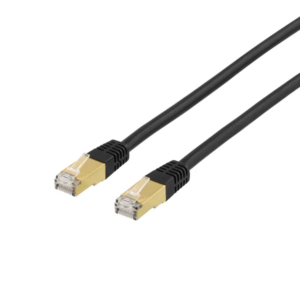 S/FTP Cat7 patchkabel, LSZH (halogenfri),10m, svart (STP-710S)
