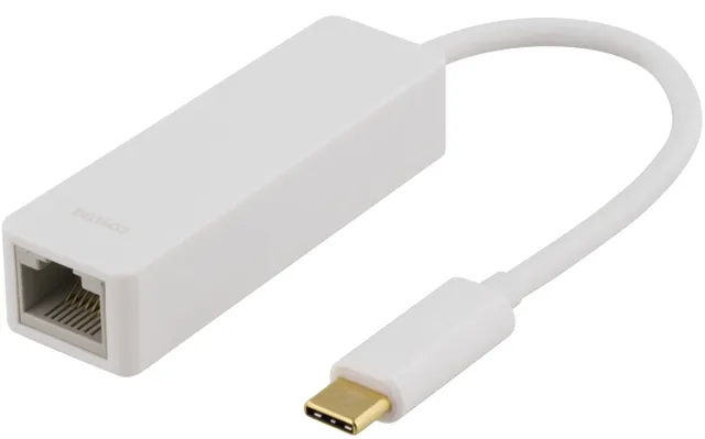 USB 3.1 nätverksadapter, Gigabit, 1xRJ45, USB Typ C, vit
