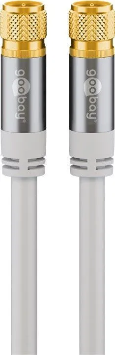SAT-antennkabel (135 dB), 4x skärmad guldpläterad, F-plugg > F-plugg, 1 m