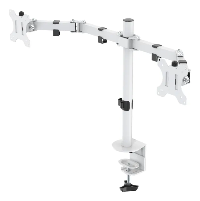 GAM-040 Dual-monitor skrivbordsfäste Vit
