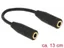 - Ljudkopplare - 4-poligt minijack hona till 4-poligt minijack hona - 13 cm - svart