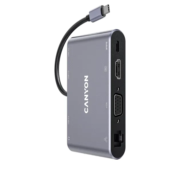 DS-14 8-i-1 USB-C-hubb 4K, mörkgrå