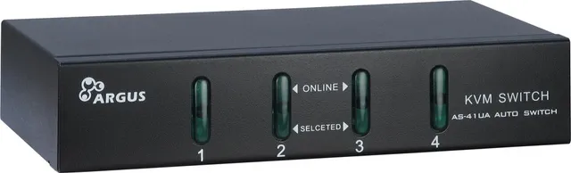 Argus KVM-AS-41UA - Omkopplare för tangentbord/video/mus/ljud - 4 x KVM/ljud - skrivbordsmodell