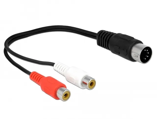 - Ljudkabel - 5 pin DIN hane till RCA hona