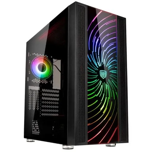 Unity Adapt ARGB Midi Tower, fönstersida, utbytbara fronter - Svart