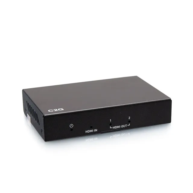 2-Port HDMI Distribution Amplifier Splitter - 4K 60Hz - HDR - 7.1 Audio - Video/audiosplitter - 2 x HDMI - skrivbordsmodell