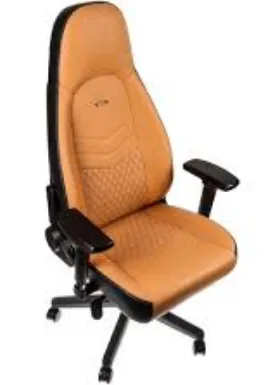 ICON Series Real Leather - Cognac / Black Gaming Stol - Brun / Svart - Läder - Upp till 150 kg