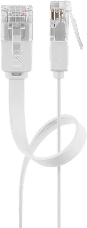 CAT 6 platt patchkabel, U/UTP, vit kopparledare (CU), 7 m