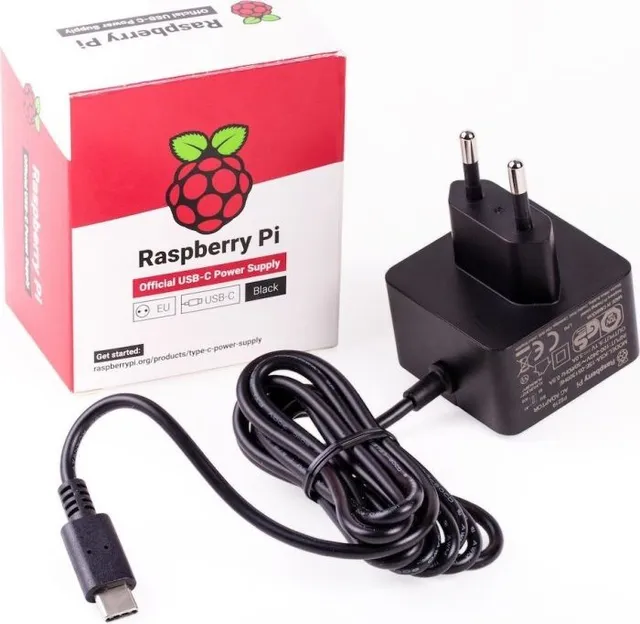 Pi - Strömadapter - AC 115/230 V - svart - för Raspberry Pi 4 Model B