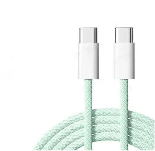 1m USB 2.0 USB-C till C kabel för iPhone 15/15 Pro/15 Plus/15 Pro Max 3A 480Mbps 60W grön