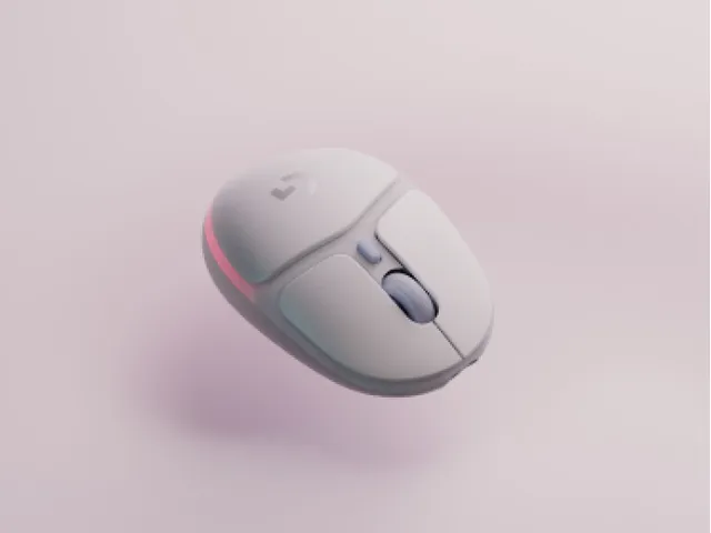 G705 Wireless mouse - Aurora collection - Gamingmus - Optic - 6 knappar - Vit med RGB ljus