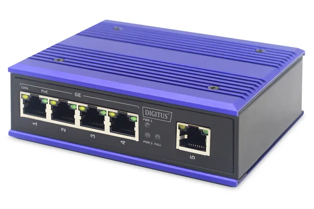 DN-651120 Industrial 4 Port Gigabit PoE Switch Unmanaged 1 Uplink