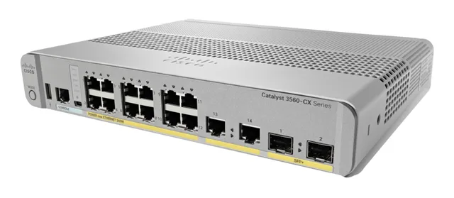 Catalyst 3560CX-12PD-S - Switch - Administrerad - 12 x 10/100/1000 (PoE+) + 2 x kombinations-SFP+ - skrivbordsmodell, rackmonterbar, DIN-skenmon