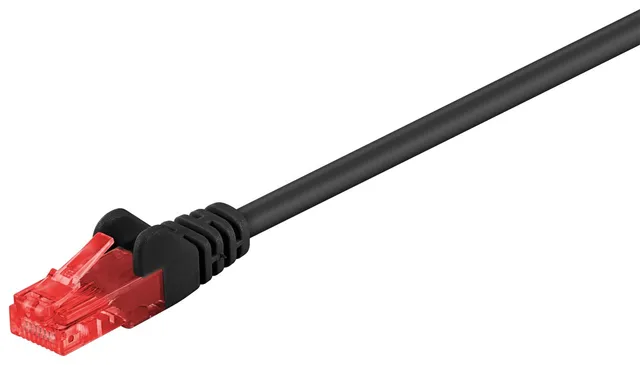 CAT 6 patchkabel, U/UTP, svart kopparklädd aluminiumtråd (CCA), 20 m