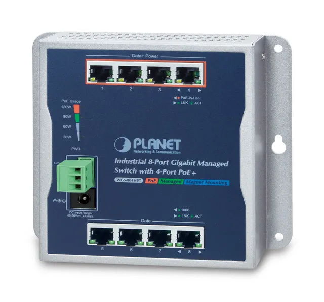 WGS-804HPT - Switch - Administrerad - 4 x 1