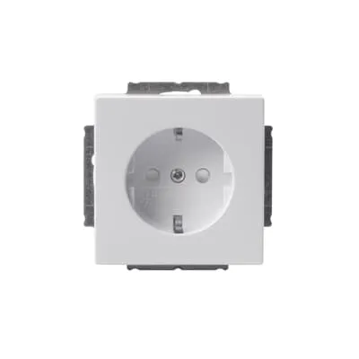Socket outlet schuko 1-g ip21 white