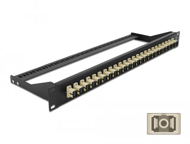 - Patchpanel - rackmonterbar - SC MM X 24 - svart, beige - 1U - 19