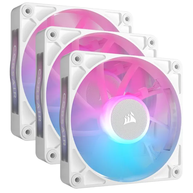 CORSAIR iCUE Link RX120 RGB Triple Starter Kit - Lådfläkt - 120 mm - vit (paket om 3)