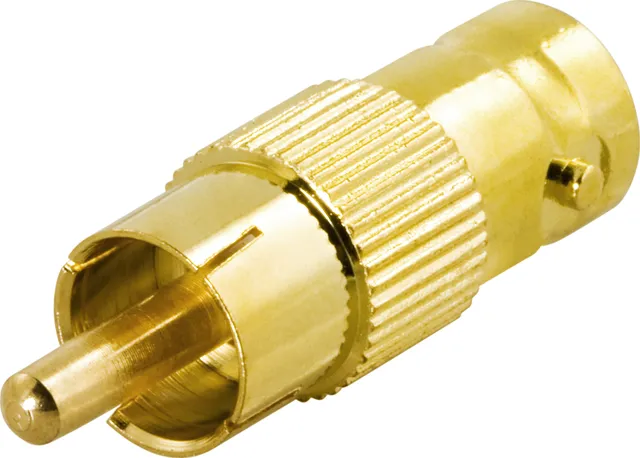 adapter, RCA hane till BNC hona, guldpläterad