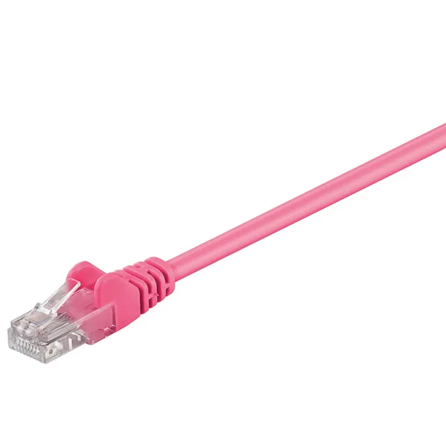 CAT 6 patchkabel, U/UTP, magenta kopparklädd aluminiumtråd (CCA), 2 m