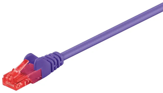 CAT 6 patchkabel, U/UTP, violett kopparklädd aluminiumtråd (CCA), 0.5 m