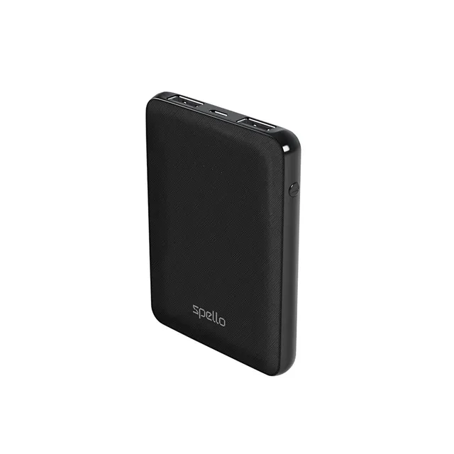 Spello Pocket Power Bank 5000mAh, 10W -varavirtalähde, Musta