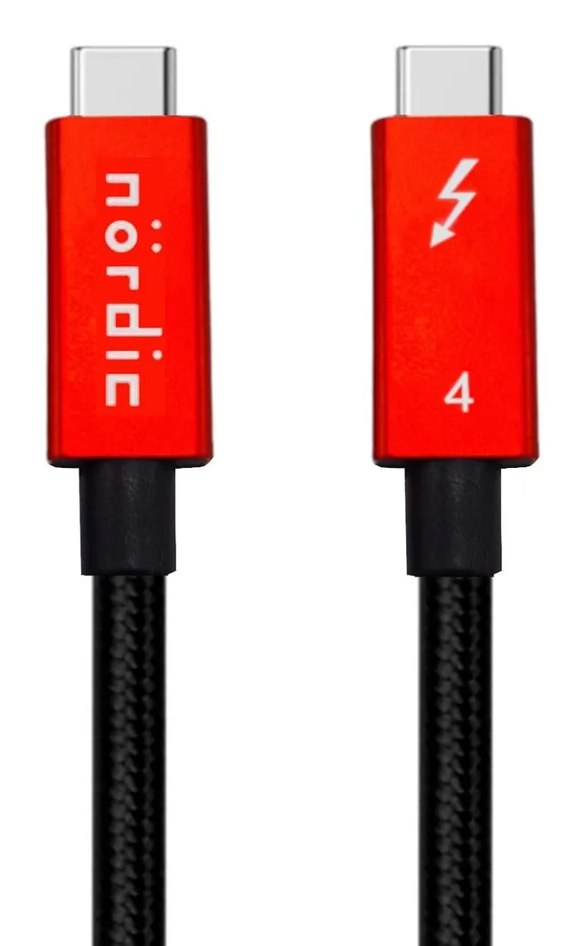 1,5m Thunderbolt 4 USB-C kabel 40Gbps 100W laddning 8K video kompatibel med USB 4 och Thunderbolt 3