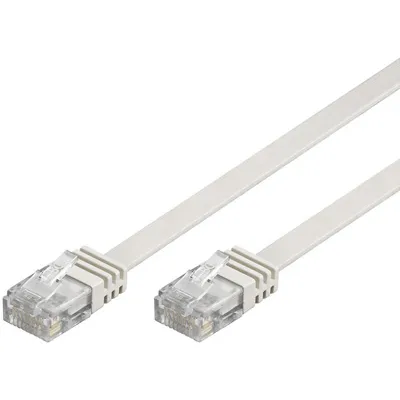 UTP Cat 6 patchkabel - 5m - Vit - Flat
