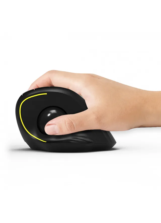 PORT Connect Professional - Vertikal mus - ergonomisk - with trackball - högerhänt - optisk - 5 knappar - trådlös - 2.4 GHz, Bluetooth 3.0, Bluetooth