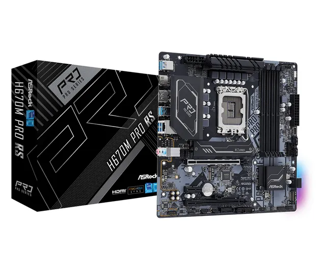 H670M Pro RS Moderkort - Intel H670 - Intel LGA1700 - DDR4 RAM - Micro-ATX