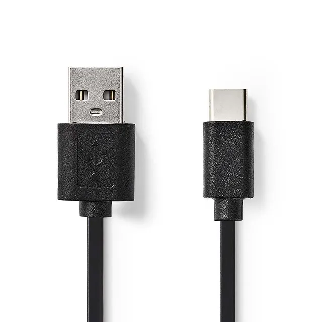 USB-kabel | USB 2.0 | USB-A Hane | USB-C™ Hane | 15 W | 480 Mbps | Nickelplaterad | 1.00 m | Rund | PVC | Svart | Låda