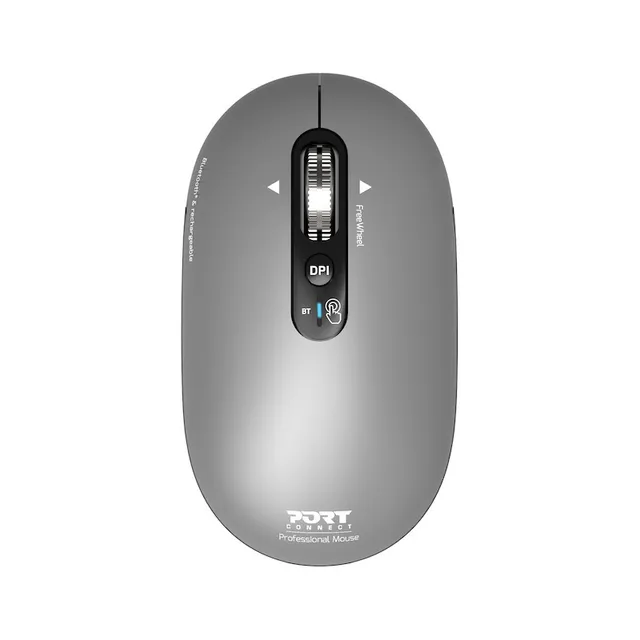 PORT Connect Professional PURE - Mus - laddningsbar - optisk - 4 knappar - trådlös - 2.4 GHz, Bluetooth - trådlös USB-mottagare