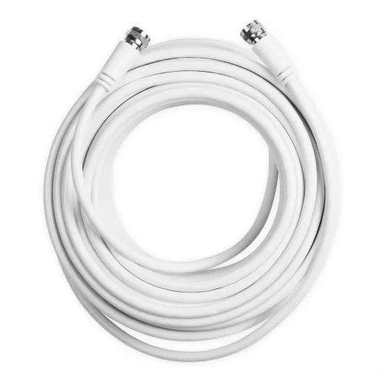 Satellitkabel, Kontakter Typ F hane till hane Typ F 20M - vit