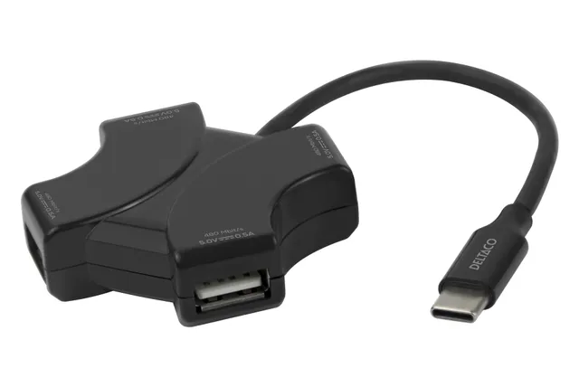 USB Hub - 4x USB-A USB Hub - 4 porte - Svart