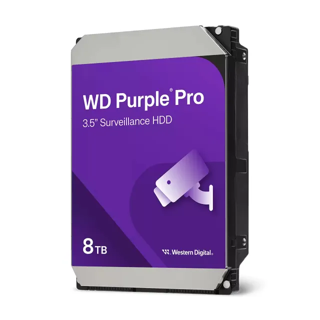 WD Purple Pro WD8002PURP - Hårddisk - 8 TB - övervakning, smart video - inbyggd - 3.5" - SATA 6Gb/s - 7200 rpm - buffert: 256 MB