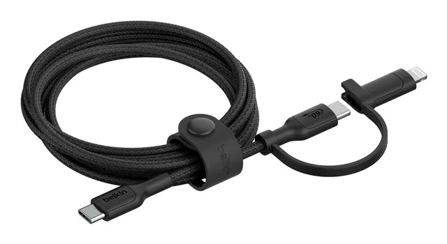 BoostCharge Pro 2-in-1 - USB-kabel - USB-C (hane) till Lightning, USB-C (hane) - USB 2.0 - 1.5 m - up to 480 Mbps, Snabbladdning upp till 60 W