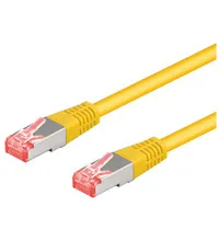 Patchkabel CAT 6A, S/FTP (PiMF), gul, 1,5 m opparledare (CU), halogenfri kabelhölje (LSZH)
