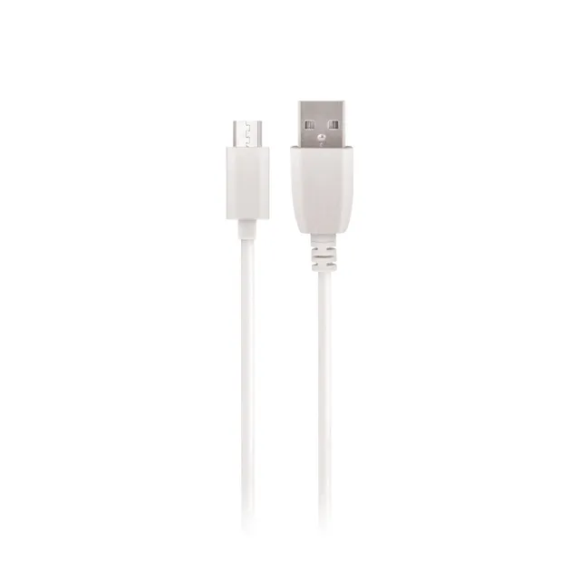 microUSB laddkabel för snabbladdning, 2A, 1m, vit