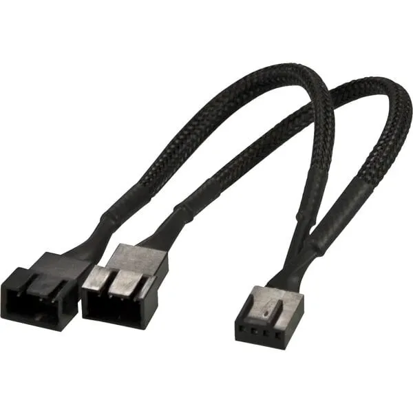 förgreningskabel för 4-pins PWM-fläktar 0,1m (Svart)