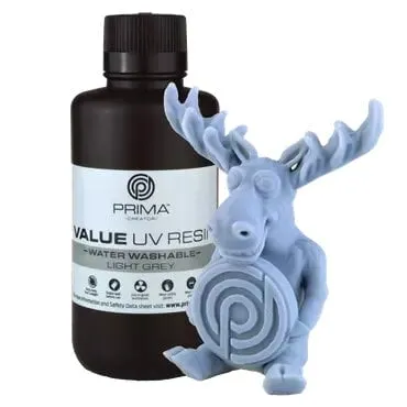 Value Water Washable UV Resin / DLP Resin - 500 ml - Ljusgrå