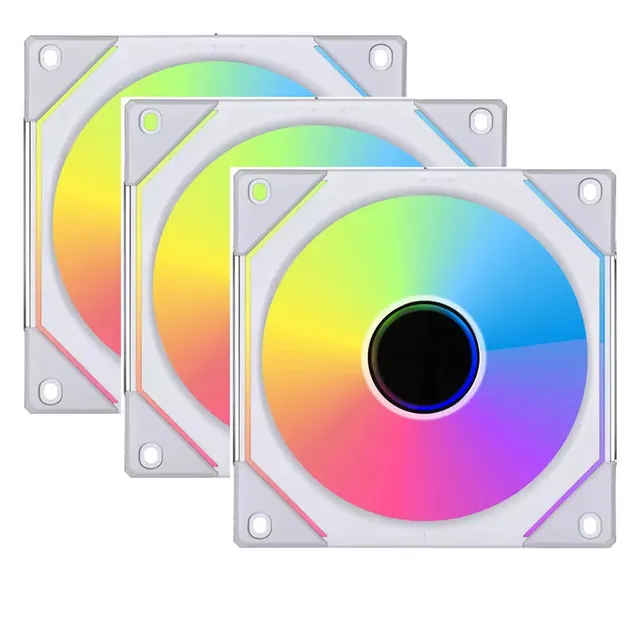 UNI FAN SL INF / PWM / 120mm / RGB / Kontroller / 3-pack - Vit