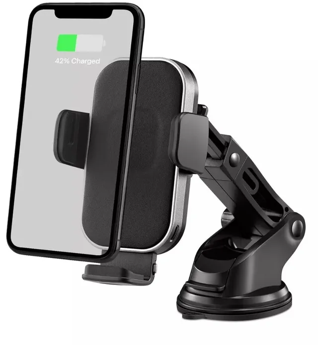 Trådlös Billaddare 15W Auto Grip - Svart