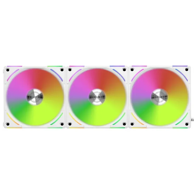 UNI FAN AL120 V2 / RGB / PWM / 120mm / 28mm / 3-Pack - Vit