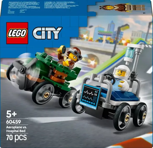 City Great Vehicles Flygplan mot sjukhussäng – racingpaket 60459