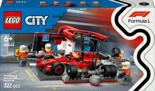 City F1 depåstopp & depåteam med Ferrari bil 60443