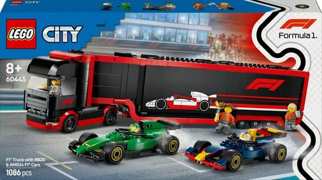 City F1 lastbil med RB20 & AMR24 F1 bilar 60445