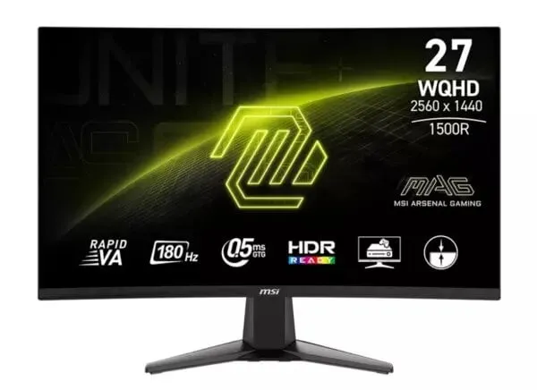 MAG 27CQ6F / 27" / VA / 2560 x 1440 / 180 Hz / 1ms / 2xHDMI,DP / AMD Adaptive-Sync (Fyndvara - Klass 1)
