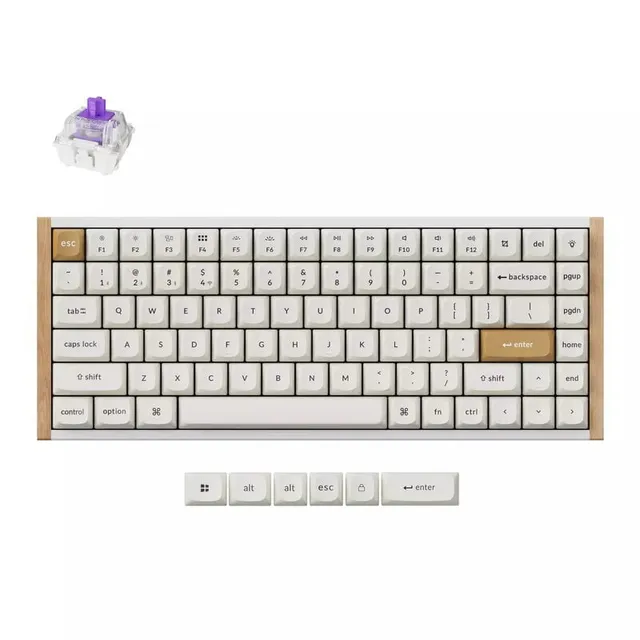 K2 HE SE Wireless Tri-Mode Hot Swap QMK Gateron 2.0 Purple Magnetic Switch Wood Vit