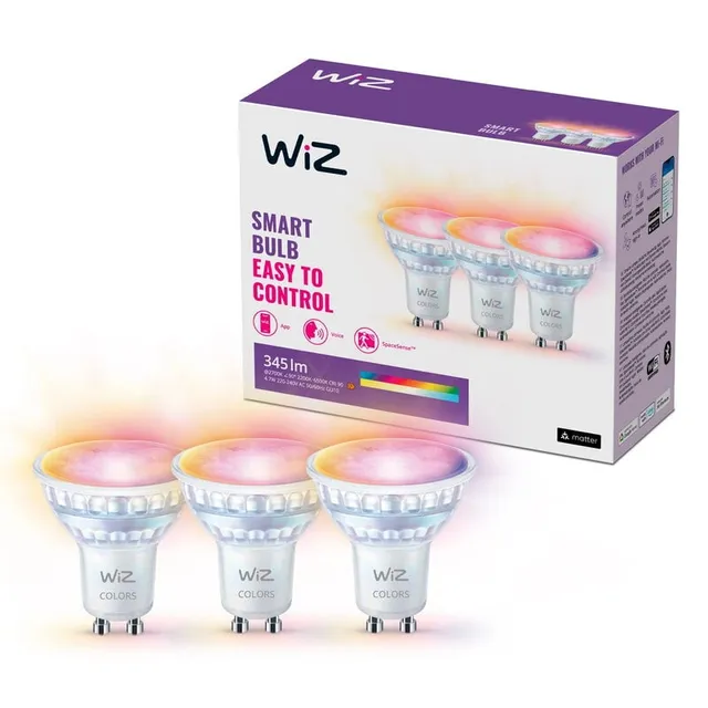 Wi-Fi BLE 50W GU10 GLASS 922-65 RGB 3PK