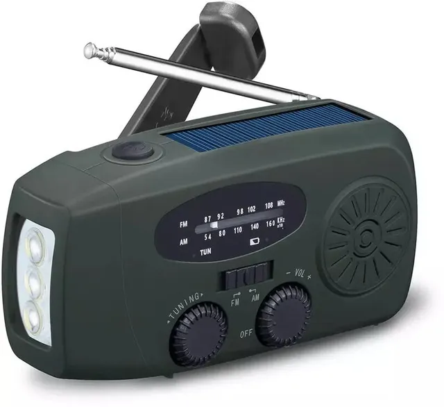 EYF-C2000 FM/AM-vevradio / Ficklampa / Solcell